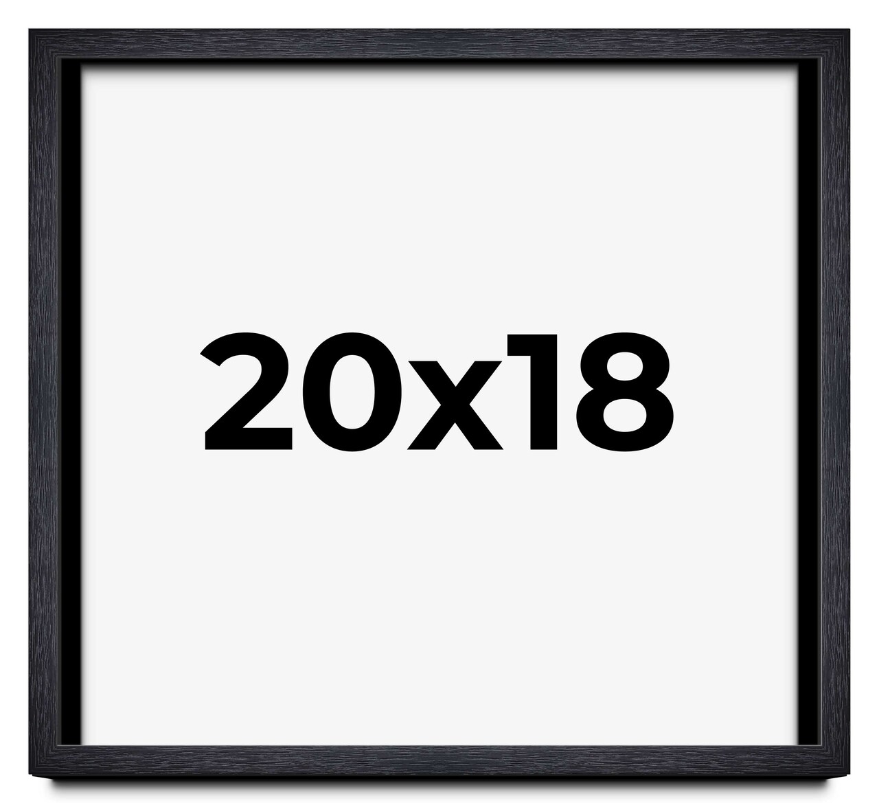 20x18 Shadow Box 1" Depth Black Picture Frame - UV Acrylic, Backing, Hanging Hardware